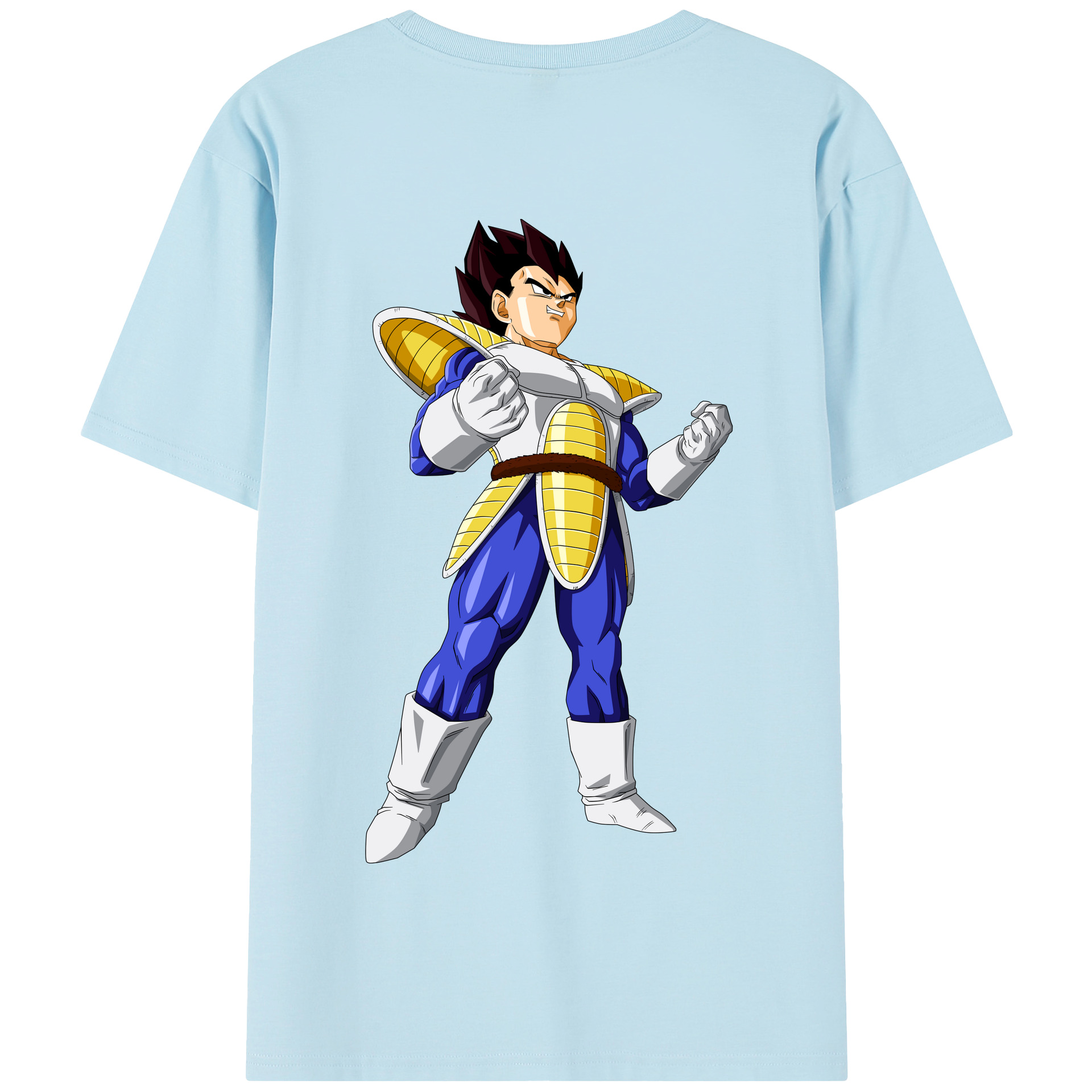 （画像用） ドラゴンボール ベジータ四世（Bejīta Yonsei）DRAGON BALL Vegeta IV 綿100％半袖Tシャツ（背面プリント）